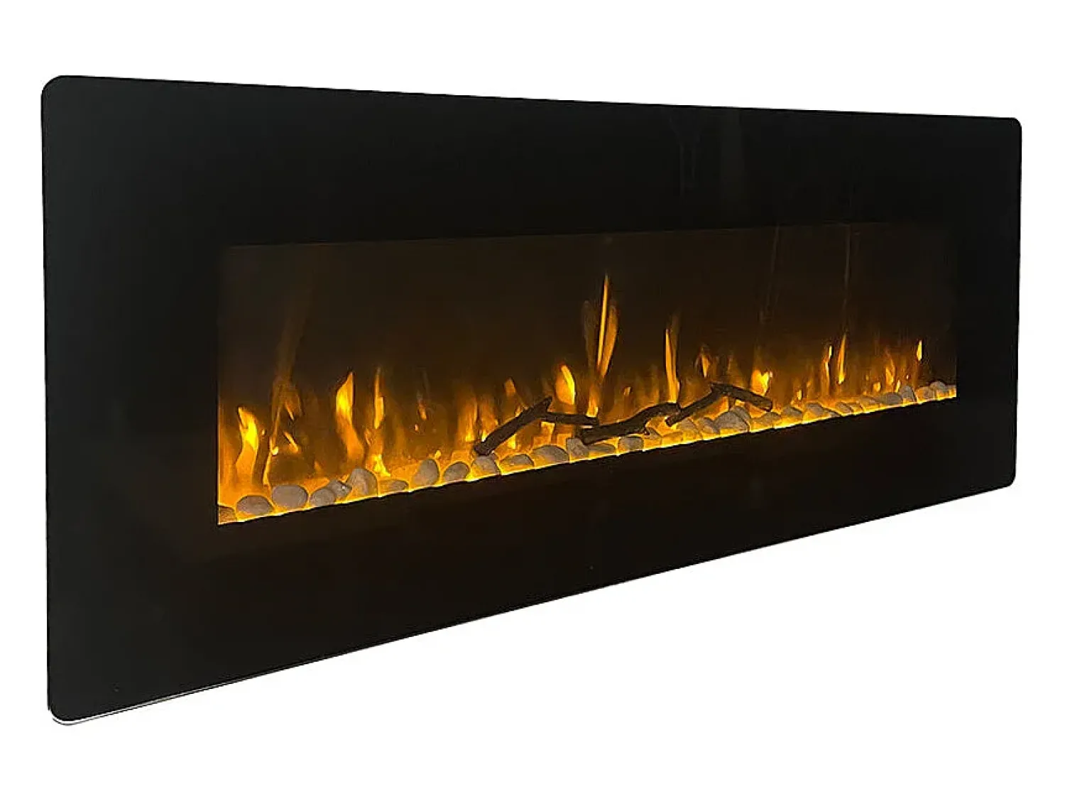 Lareira| Lareira elétrica de parede DALLAS L127 x D 11 x H50 Preto