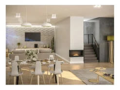 Lareira embutida a bioetanol Corner 900 Left SimpleFire com vidro^ Lareira