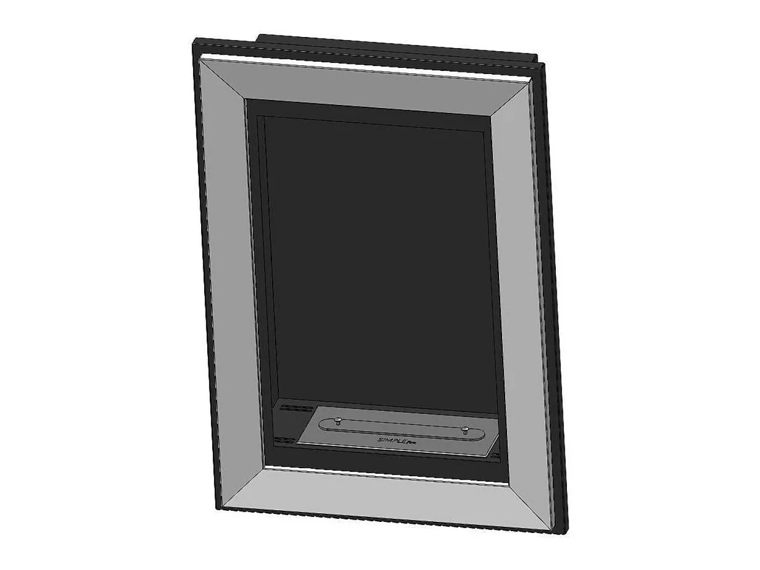 Lareira embutida a bioetanol Frame 550 SimpleFire em com vidro^ Lareira
