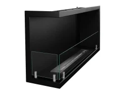 Lareira embutida a bioetanol biofireplace de canto 90x45 SUTRI 90 SX Preto