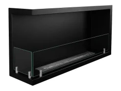 Lareira embutida a bioetanol biofireplace de canto 90x45 SUTRI 90 SX Preto