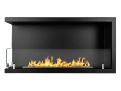 Lareira embutida a bioetanol biofireplace de canto 90x45 SUTRI 90 SX Preto