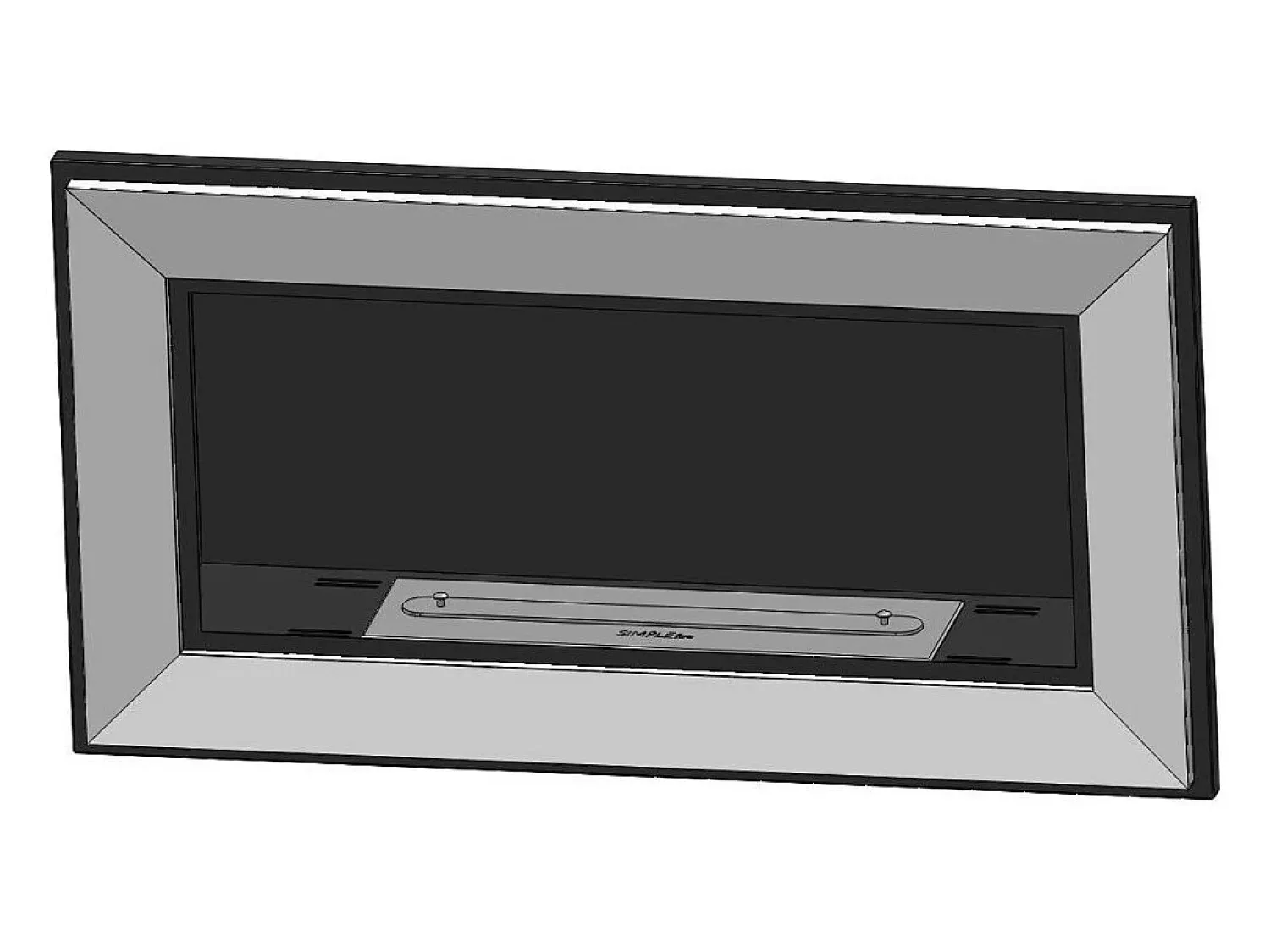 Lareira* Lareira embutida a bioetanol Frame 900 SimpleFire com vidro Preto