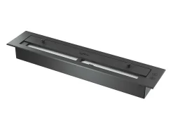 Best Lareira embutida a bioetanol design U800 com vidro aberto em 3 lados, queimador de 0,7 litros Preto