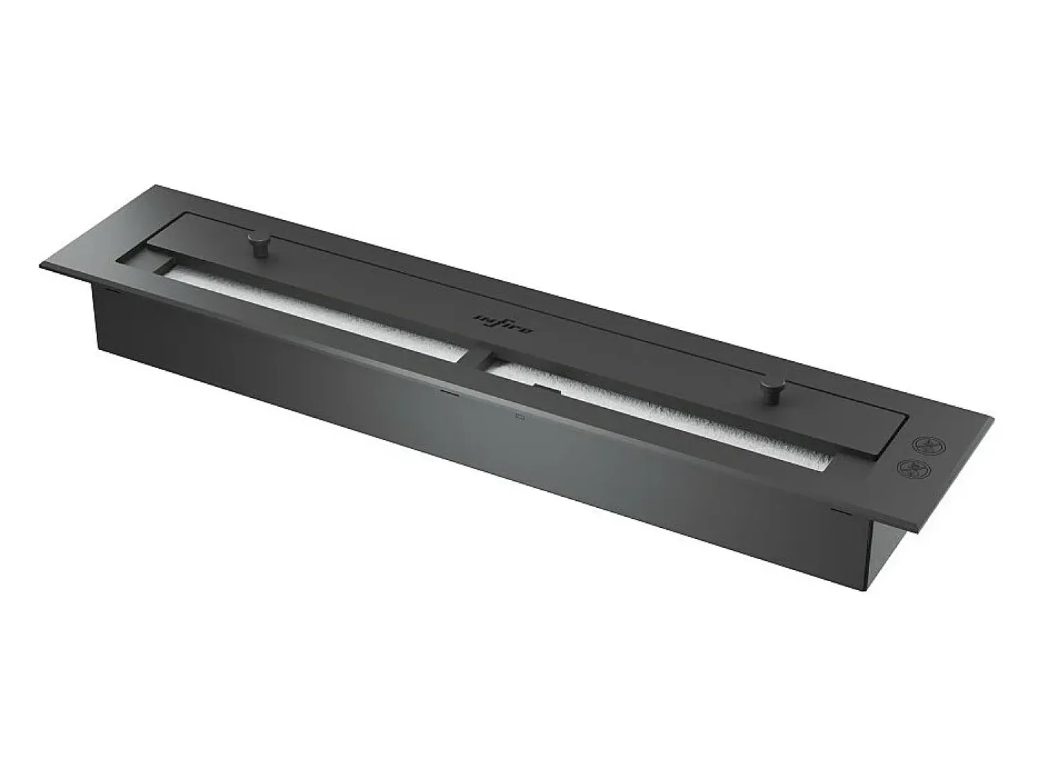 Best Lareira embutida a bioetanol design U800 com vidro aberto em 3 lados, queimador de 0,7 litros Preto