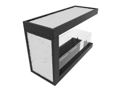 Best Lareira embutida a bioetanol design U800 com vidro aberto em 3 lados, queimador de 0,7 litros Preto