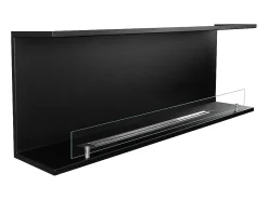 New Lareira embutida a bioetanol Biolareira tripla com 3 lados abertos 120x50 TREVI 120 Preto