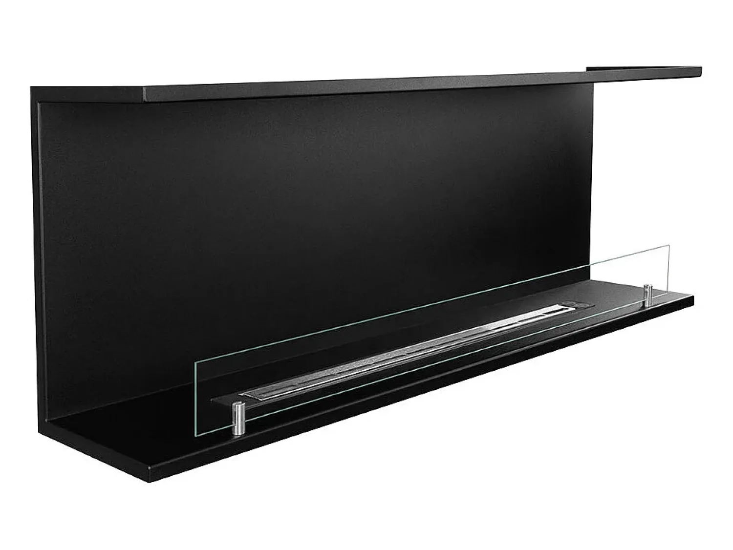 New Lareira embutida a bioetanol Biolareira tripla com 3 lados abertos 120x50 TREVI 120 Preto