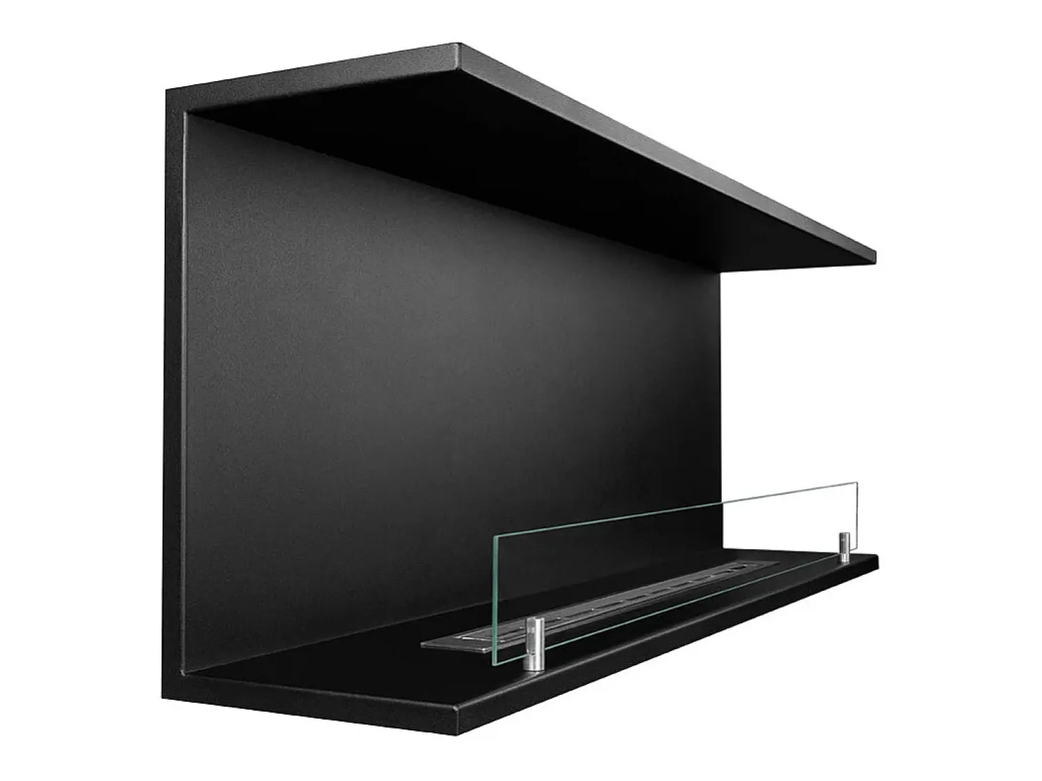 New Lareira embutida a bioetanol Biolareira tripla com 3 lados abertos 120x50 TREVI 120 Preto