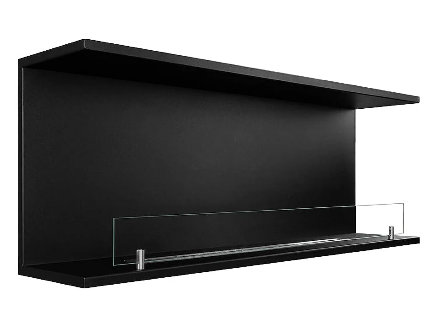 New Lareira embutida a bioetanol Biolareira tripla com 3 lados abertos 120x50 TREVI 120 Preto