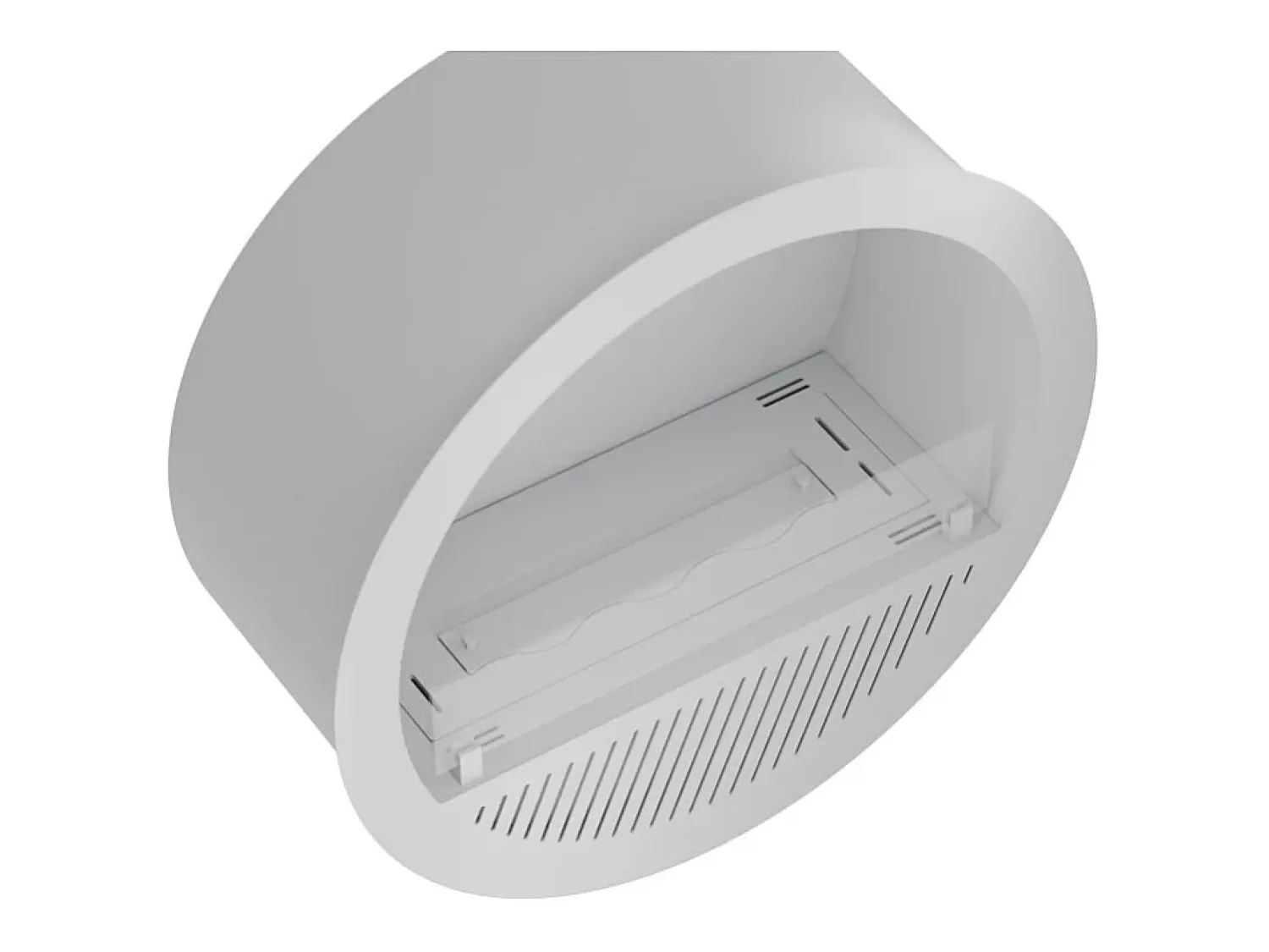 Lareira| Lareira embutida a bioetanol Incyrcle Inside - Biolareira de parede com design redondo d.70cm branca Branco