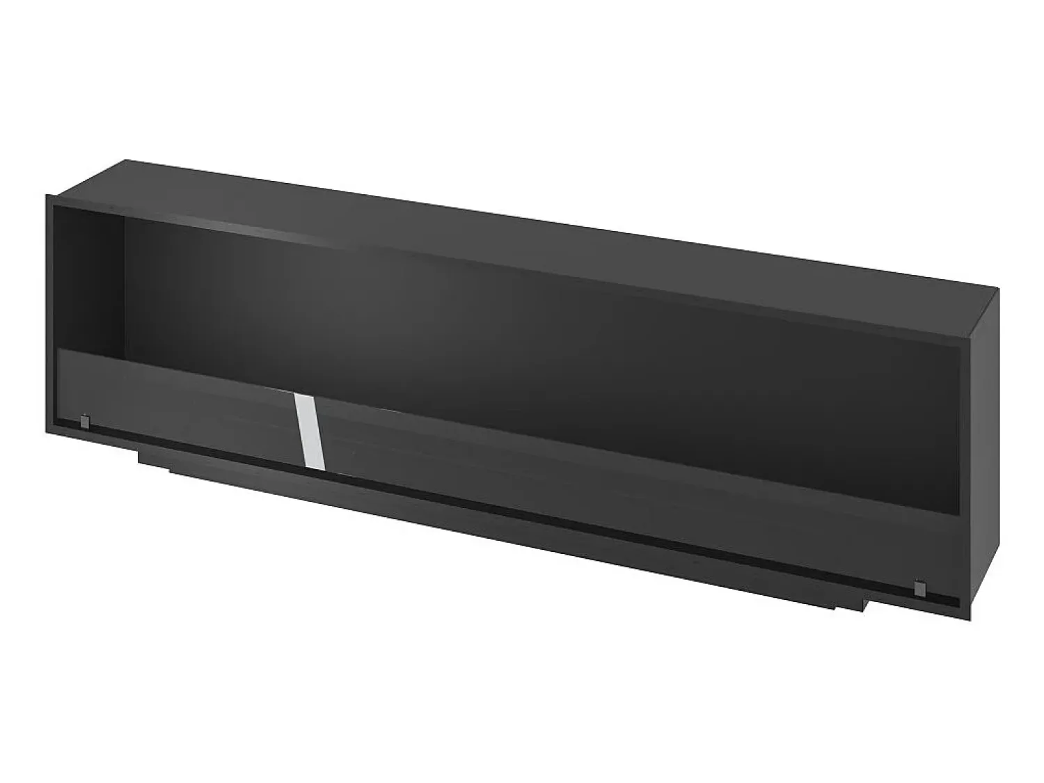 Lareira* Lareira embutida a bioetanol Inside Black 2000 - fosco, com vidro, queimador de 6 L, design moderno Preto