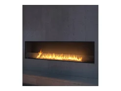 Lareira* Lareira embutida a bioetanol Inside Black 2000 - fosco, com vidro, queimador de 6 L, design moderno Preto