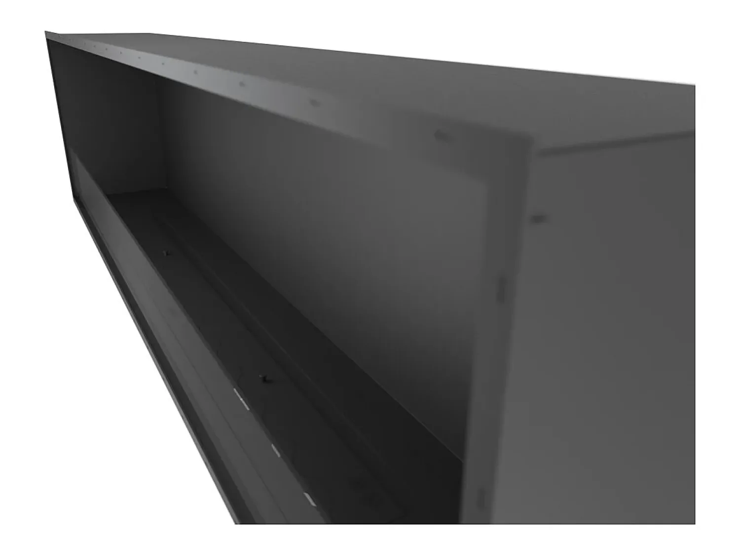 Lareira* Lareira embutida a bioetanol Inside Black 2000 - fosco, com vidro, queimador de 6 L, design moderno Preto