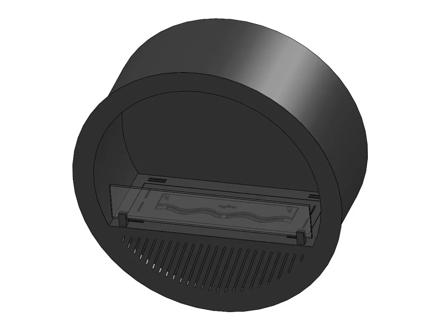 Lareira* Lareira embutida a bioetanol Incyclone Inside - Biolareira de parede com design redondo d.70cm Preto