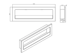 Lareira| Lareira embutida a bioetanol de parede 120x40 LIVORNO 120 Preto