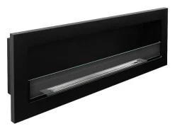 Lareira| Lareira embutida a bioetanol de parede 120x40 LIVORNO 120 Preto
