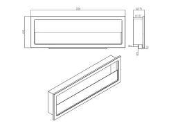 Lareira* Lareira embutida a bioetanol de parede biofireplace 120x40 FURORE 120 Preto