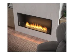 Lareira* Lareira embutida a bioetanol Inside Black 1200 - fosco, com vidro, queimador de 4 litros, design moderno Preto