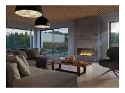 Lareira* Lareira embutida a bioetanol Inside Black 1200 - fosco, com vidro, queimador de 4 litros, design moderno Preto