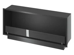 Lareira* Lareira embutida a bioetanol Inside Black 1200 - fosco, com vidro, queimador de 4 litros, design moderno Preto
