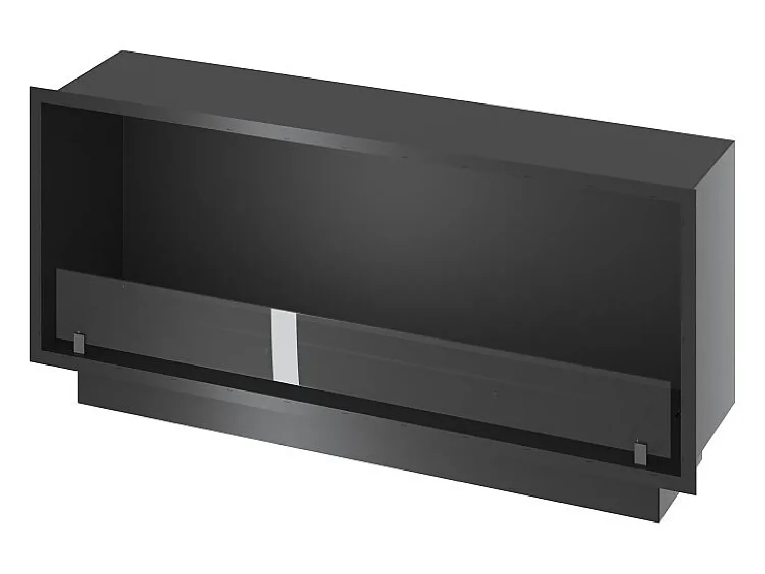 Lareira* Lareira embutida a bioetanol Inside Black 1200 - fosco, com vidro, queimador de 4 litros, design moderno Preto