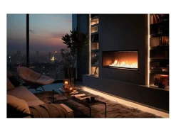 Lareira* Lareira embutida a bioetanol Inside Black 1200 - fosco, com vidro, queimador de 4 litros, design moderno Preto