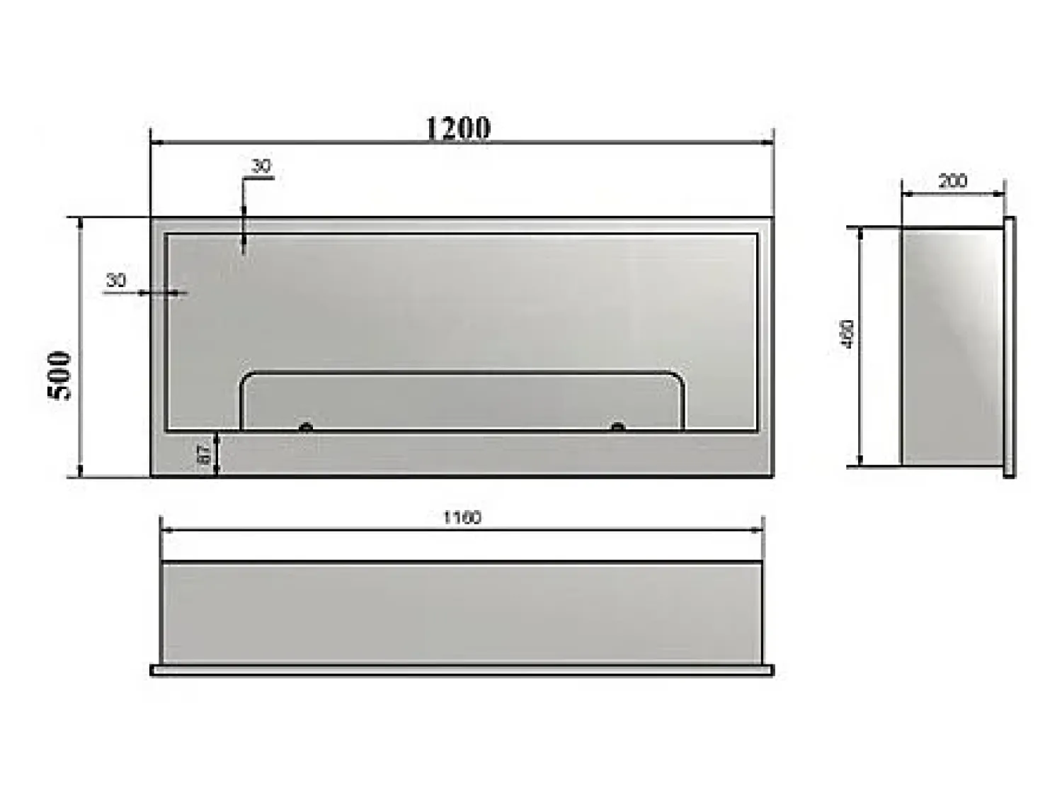 Sale Lareira embutida a bioetanol INSIDE 1200 Infire com vidro Preto
