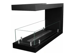 New Lareira embutida a bioetanol Biolareira tripla 3 lados 90x50 MARATEA 90 Preto