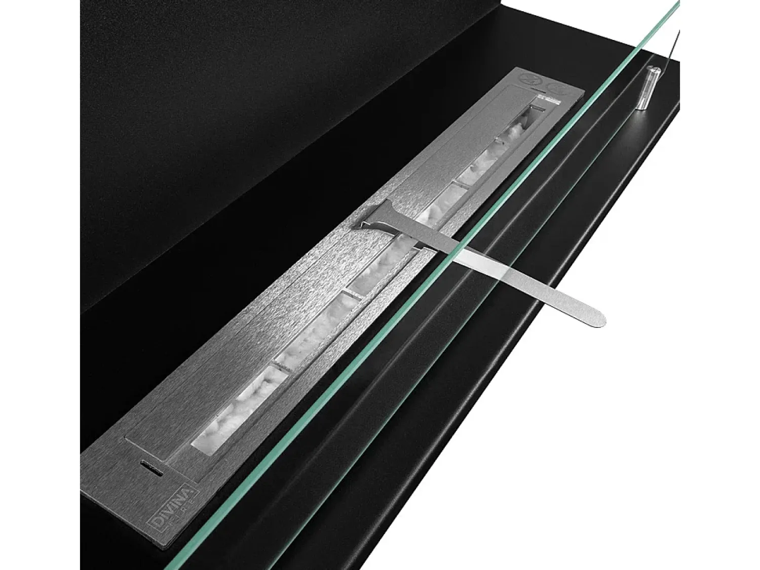 Discount Lareira embutida a bioetanol Biolareira tripla com 3 lados abertos 90x45 TREVI 90 Preto