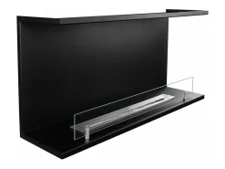 Discount Lareira embutida a bioetanol Biolareira tripla com 3 lados abertos 90x45 TREVI 90 Preto