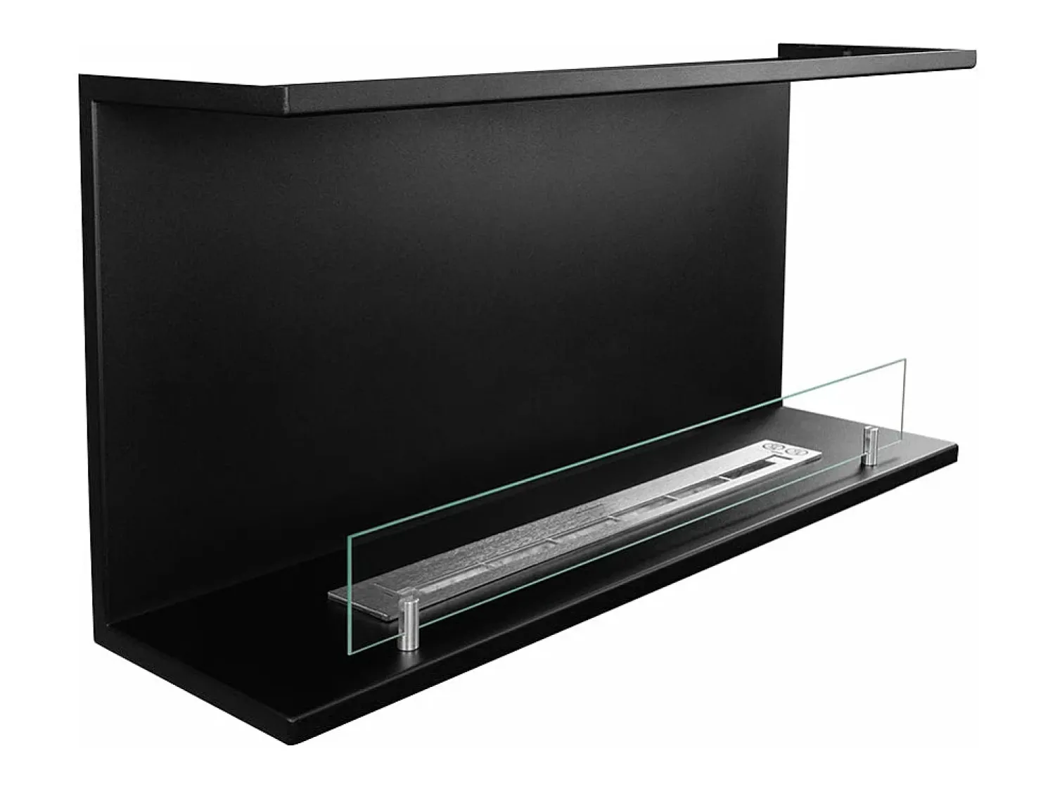 Discount Lareira embutida a bioetanol Biolareira tripla com 3 lados abertos 90x45 TREVI 90 Preto