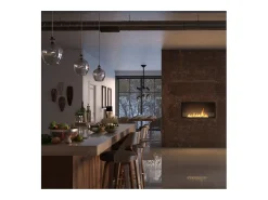 Lareira embutida a bioetanol Inside Black 1000 - fosco, com vidro, queimador de 3 litros, design moderno^ Lareira