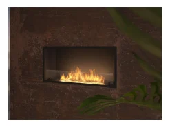 Lareira embutida a bioetanol Inside Black 1000 - fosco, com vidro, queimador de 3 litros, design moderno^ Lareira