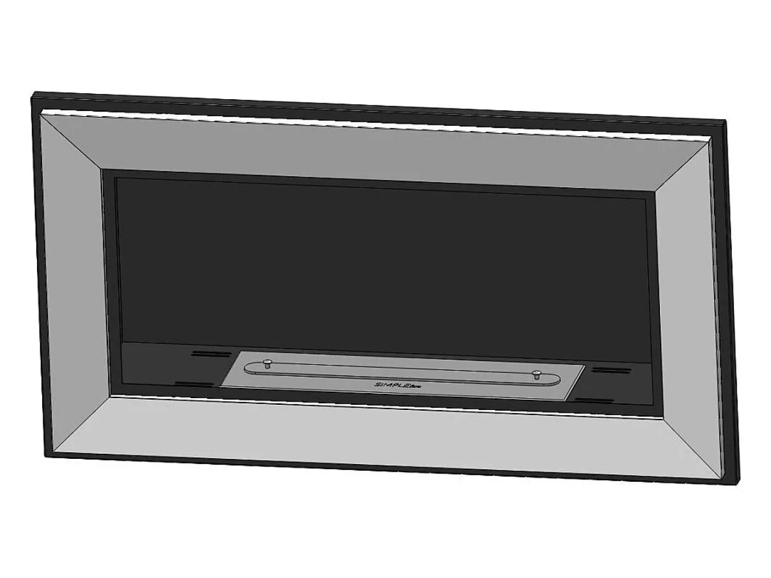 Lareira| Lareira embutida a bioetanol Frame 900 SimpleFire em com vidro Branco