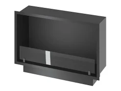 Lareira embutida a bioetanol Inside Black 800 - fosco, com vidro, queimador de 1L, design moderno^ Lareira