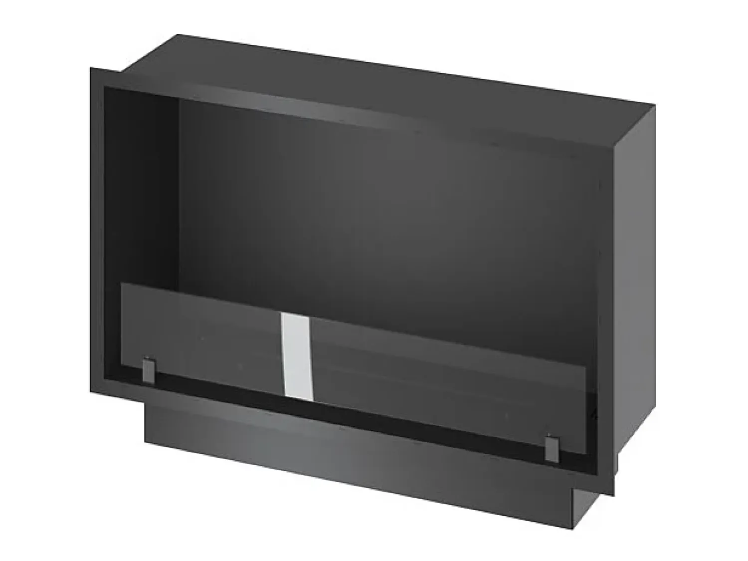 Lareira embutida a bioetanol Inside Black 800 - fosco, com vidro, queimador de 1L, design moderno^ Lareira