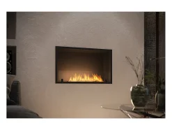 Lareira embutida a bioetanol Inside Black 800 - fosco, com vidro, queimador de 1L, design moderno^ Lareira