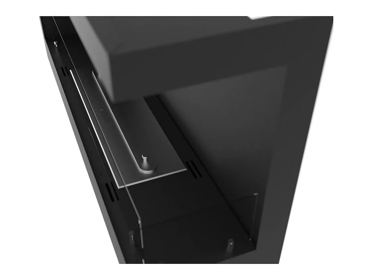 Online Lareira embutida a bioetanol Corner 900 Right SimpleFire com vidro Preto