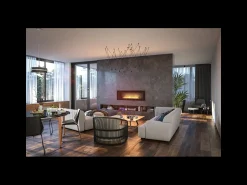 Hot Lareira embutida a bioetanol Frame 1500 SimpleFire com vidro Preto