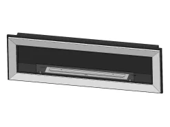 Hot Lareira embutida a bioetanol Frame 1500 SimpleFire com vidro Preto