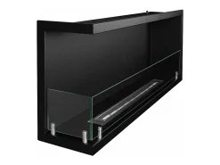 New Lareira embutida a bioetanol biofireplace de canto 120x45 SUTRI 120 SX Preto
