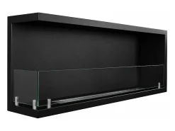 New Lareira embutida a bioetanol biofireplace de canto 120x45 SUTRI 120 SX Preto
