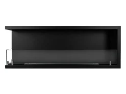 New Lareira embutida a bioetanol biofireplace de canto 120x45 SUTRI 120 SX Preto