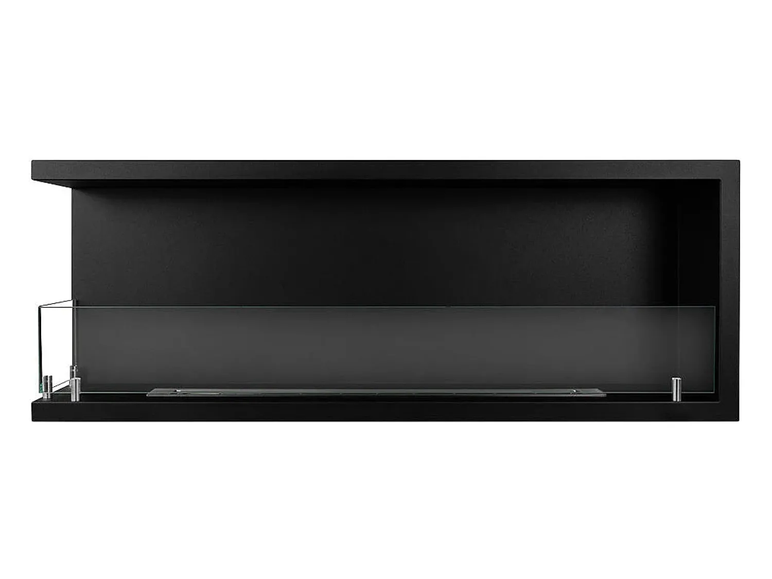 New Lareira embutida a bioetanol biofireplace de canto 120x45 SUTRI 120 SX Preto