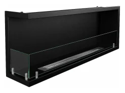 New Lareira embutida a bioetanol biofireplace de canto 120x45 SUTRI 120 SX Preto