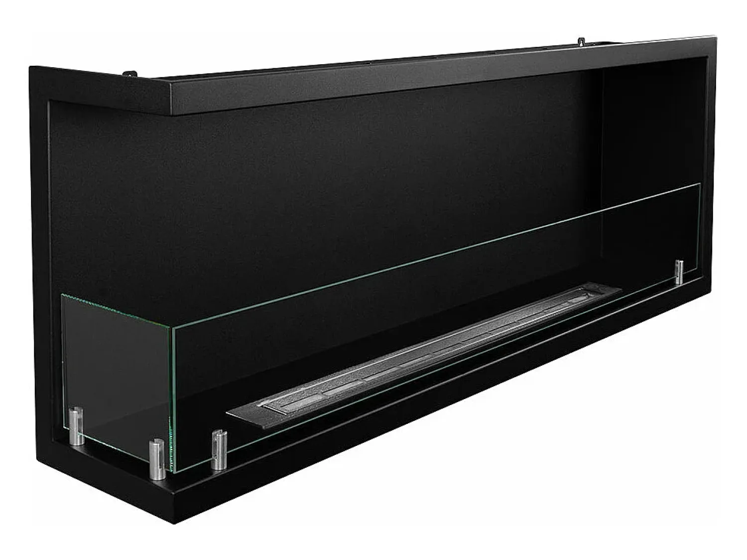 New Lareira embutida a bioetanol biofireplace de canto 120x45 SUTRI 120 SX Preto