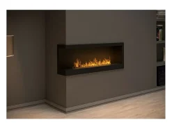 Lareira* Lareira embutida a bioetanol Corner 1200 Left SimpleFire com vidro Preto