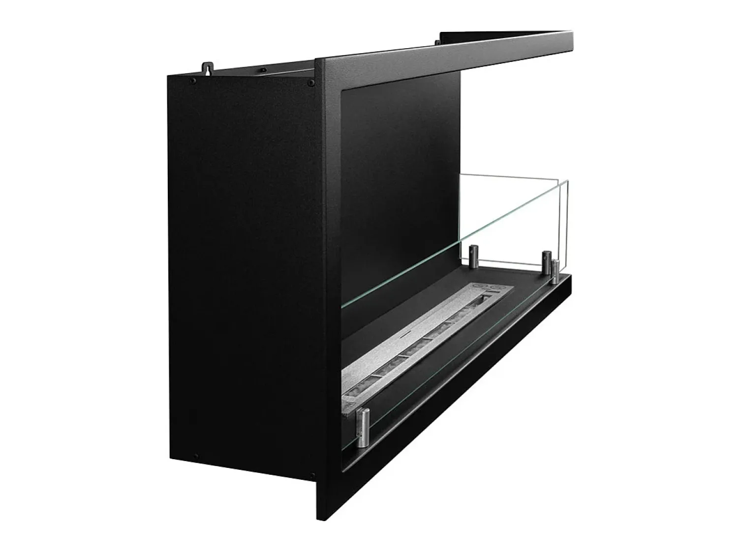 Lareira* Lareira embutida a bioetanol biofireplace de canto 90x45 SUTRI 90 DX Preto