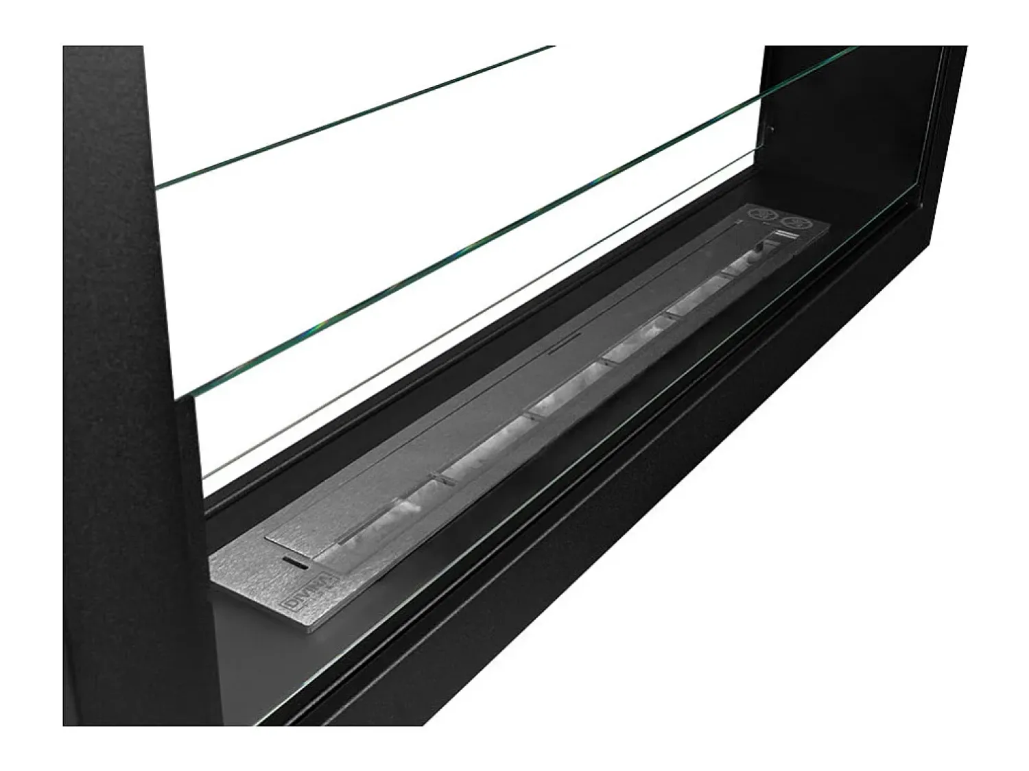 Online Lareira embutida a bioetanol dupla face biofireplace 2 lados 90x40 MONTEFALCO 90 Preto